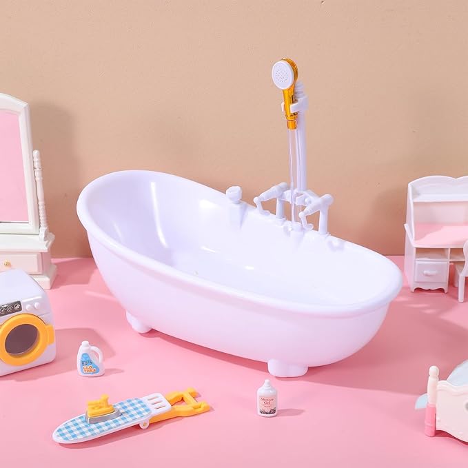 Doll Bathing Tub, Electric Water Spraying Bathtub Swimming Pool with Sprayer for Doll Bathtub with Light and Sound