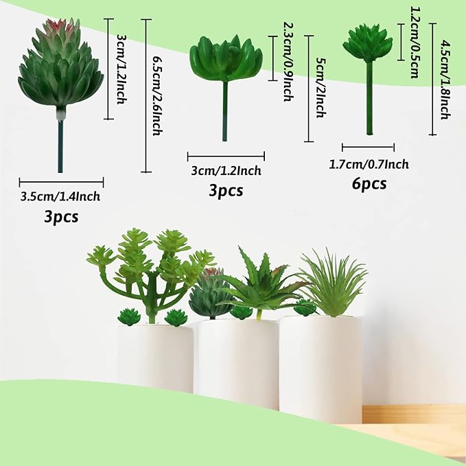 PietyPet Succulents Plants Artificial, 22pcs Green Fake Succulents, Mini Faux Succulents for DIY Crafting Home Terrarium Floral Wall Garden Arrangement Office Decoration (Unpotted)