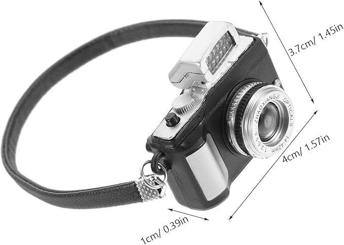 HEANUJJ 5pcs Miniature Dollhouse Camera Prop - Vintage Style Camera Model for Diorama DIY Microlandscape Home Decor Photography Props - Dollhouse Accessories