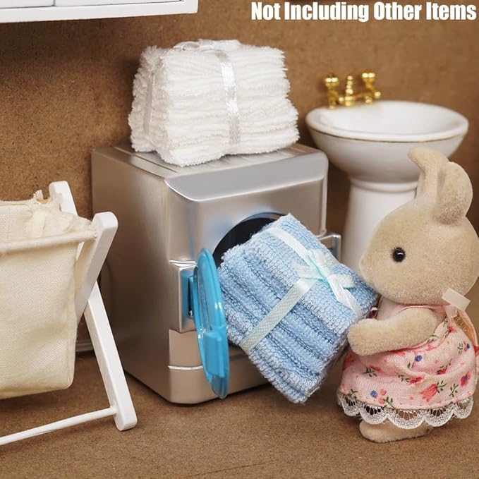 Odoria 1/12 Miniature Bathroom Towels Dollhouse Decoration Accessories, Blue