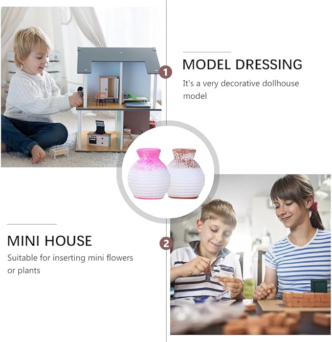 Ciieeo 24 Pcs Micro Landscape Vase Small House Flower Vase Tiny Homes Miniature Model Tiny House Decorations Mini House Accessories Tiny House Accessories Trinkets Resin Doll House