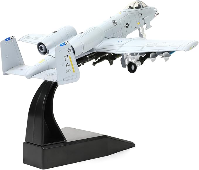 1/100 A-10 Attack Pre-Build Diecast Metal Aircraft Model Kits Thunderbolt II (Warthog) VX-23 Replica Military for Display Collection or Gift