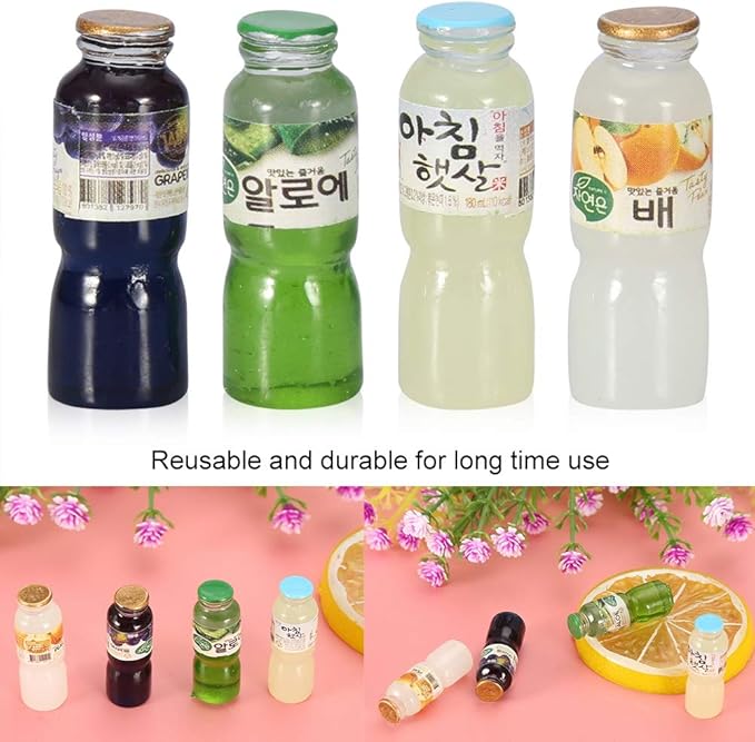 4pcs/ Set Dollhouse 1:12 Miniature Drink Bottles Wine Bottles, Bar Kitchen Game Decor Ornament