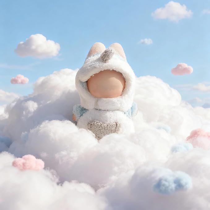 17cm (6.7inch) Doll Clothes, Outfits for Clothes Set, Dino Dolls Keychain Accessories, Faking Animal Style Outfit Jumpsuit Dinosaur Costume for Dolls (White) (Doll Not Included)