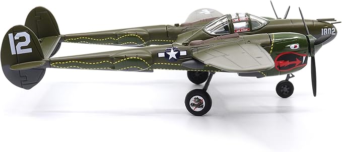 Motor city classics 1:72 Scale Military Diecast Collectible | USAAF Lockheed P-38J-10-LO Lightning Interceptor - 2nd Lt. Joseph E Ficklin | Militaria Diecast Model 27296-41