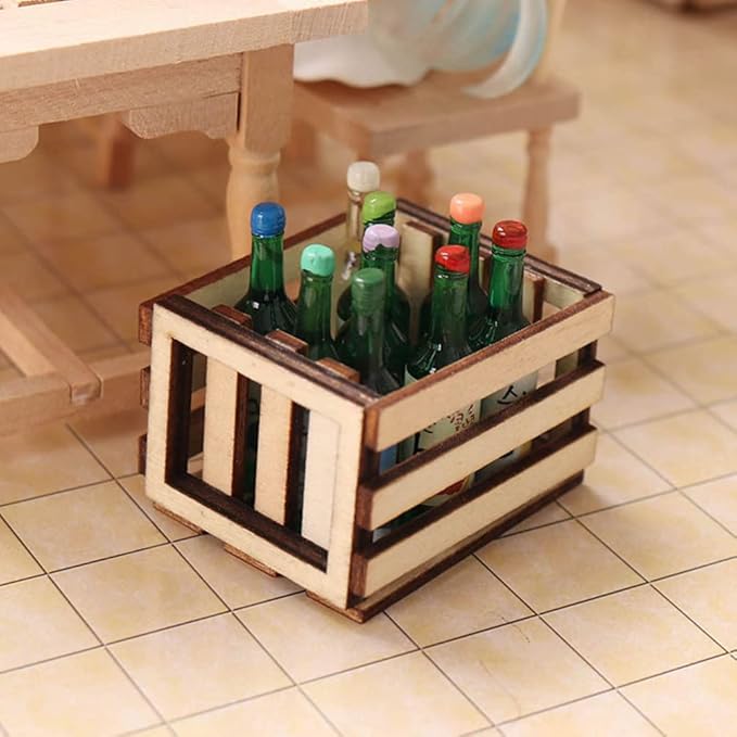 Zerodeko Miniature Storage Basket Model 2-Pack Small Woven Mini Baskets for Dollhouse Decor and Mini House Supplies Lightweight 2X1.9X1.3 Inch Storage Container for Doll Accessories