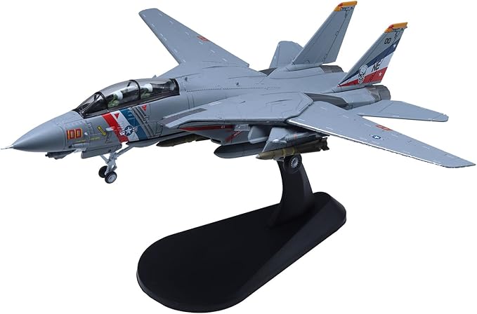 F-14 Tomcat Die-cast Airplanes-1/100 Scale VF-2 Bounty Hunters Tail Metal Aircraft Model for Collector, Aviation Enthusiast-Premium Collectiable with Display Stand