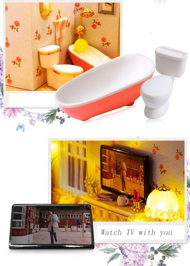 Flever Dollhouse Miniature DIY House Kit Creative Room with Furniture for Romantic Artwork Gift (New Zealand Queenstown)