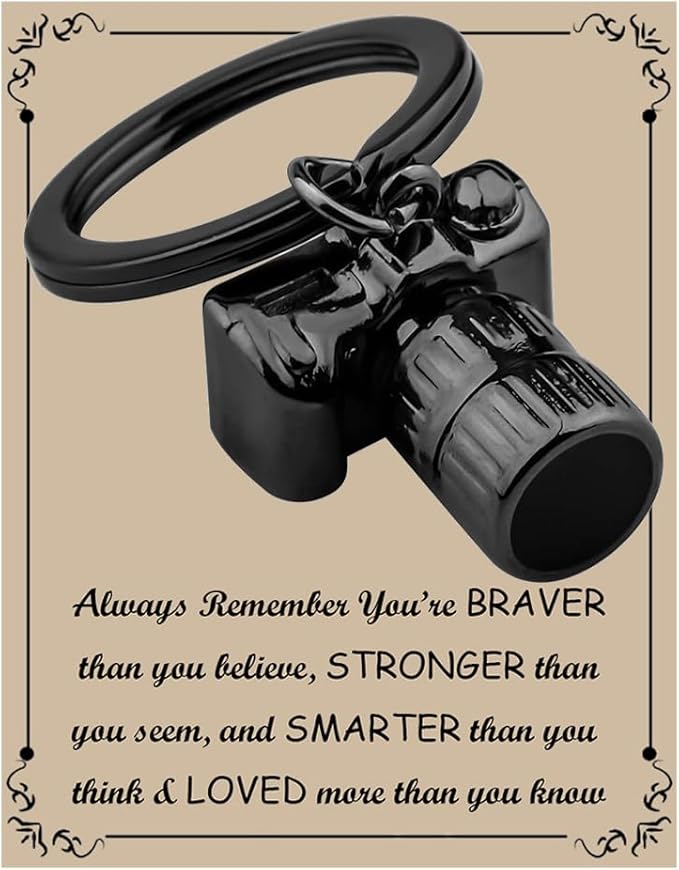 FUSTMW Photographer Gift Camera Keychain Photography Gift Black Camera Charm Jewelry Gifts For Photographer Lovers