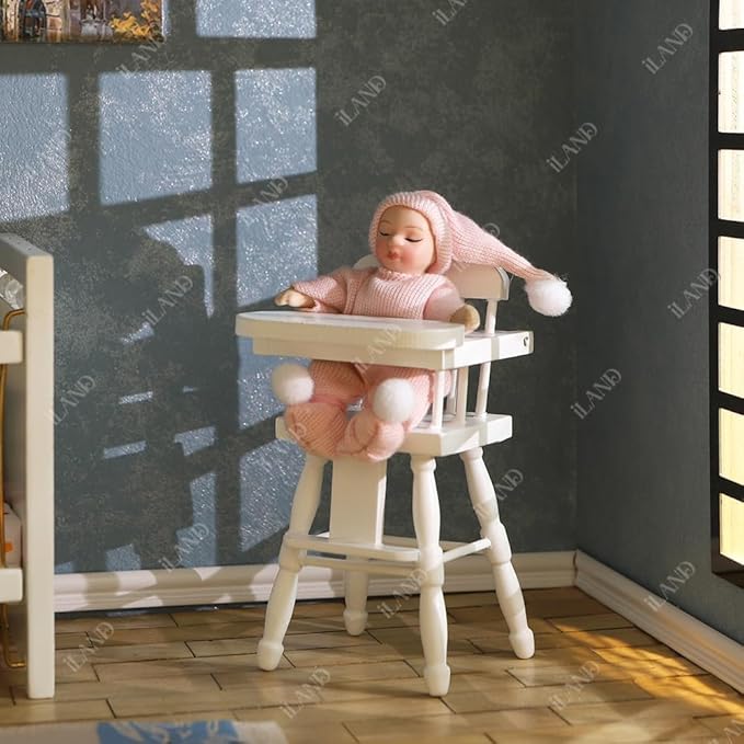 iLAND Miniature Dollhouse Furniture and Accessories for Dollhouse Nursery on 1/12 Scale (Lovely 14pcs)