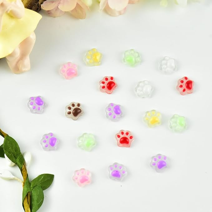 200 Pieces Tiny Paw Decor for Dollhouse Micro Resin Decor for DIY Crafts Mini Things for Fairy Garden Micro Landscaping Decoration