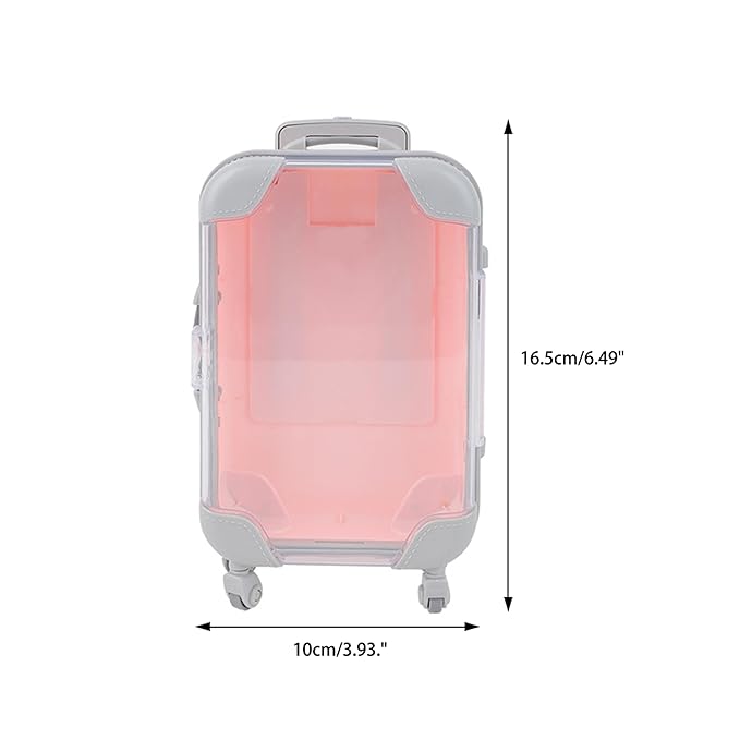 Kiyza False Eyelash Storage Box, Portable Travel Organizer Mini Luggage False Eyelash Tray Makeup Tool (PINK)