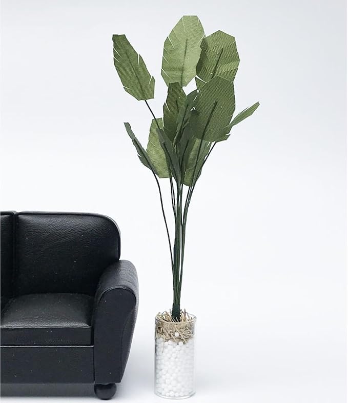 LUOZZY 2 Pcs Miniature Banana Tree Mini Plant Decor for Dollhouse Plants 1 12 Scale Doll House Decor Accessories