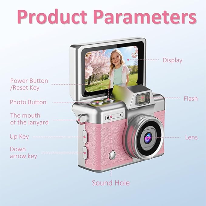 Mini Keychain Digital Camera Retro Mini Digital Video Camera Small bodycam 1080P FHD Recording with 0.96" IPS Screen with 6 Retro Filters AVI Format-Ideal for Phone Transfer (Yellow, 64GB)