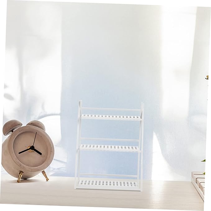 VICASKY Mini House Flowerpot Shelf Dollhouse Storage Rack Delicate Design for Miniature Scene for Home Decoration and Creative Displays