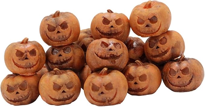 20 Pieces Miniature Pumpkin Figurines Mini Statues Grimace Pumpkins Crafts Sculptures Halloween Decorations Resin for Desk