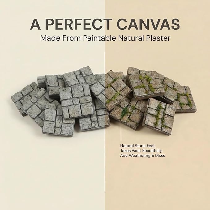 100pcs, Dollhouse Miniature Paving Stones, Tiles for Modeling, Fairy Garden, and Tabletop Terrain, REDUCIO!