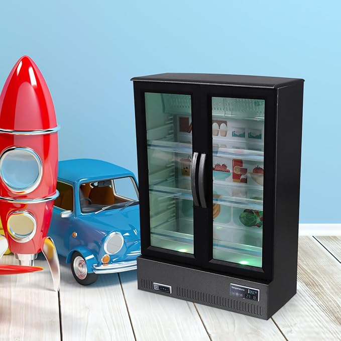 Zerodeko 1PC Dollhouse Refrigerator Model, Simulation Miniature Plastic Fridge, Portable Fridge Refrigerator Freezer Decor Accessories for Dollhouse
