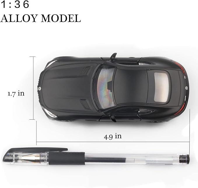 1/36 Scale Mercedes Benz AMG GTS Diecast Cars Models,Pull Back Vehicles Toy Cars,Cars Gifts for Boys Girls (Black)
