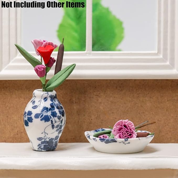 Odoria 1/12 Miniature Vases 7Pcs Dollhouse Decoration Accessories