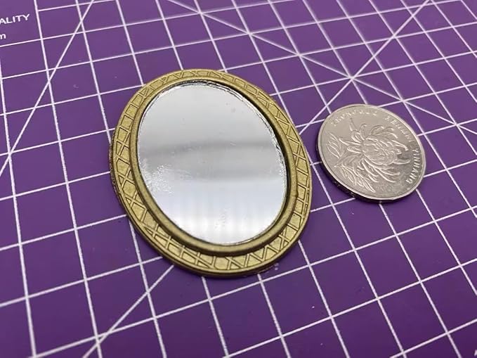 Miniature Dollhouse Mirror European Frame Mirror Dollhouse Victorian Baroque Wall Decor Miniature Bedroom Mini Furniture Accessory for 1/12 Dollhouse Decor