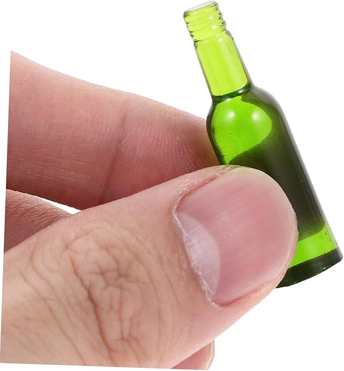 BESPORTBLE 6Pcs Miniature Beer Bottles for Dollhouse Realistic Wine Bottles Playthings Doll House Accessories for Miniature Scenes and Decoration