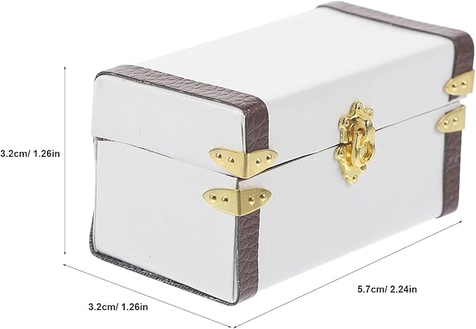1:12 Vintage Miniature Suitcase Dollhouse Storage Case Travel Trunk Model Dollhouse Furniture for Mini House Decor