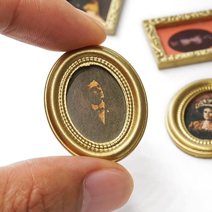 Odoria 1/12 Miniature Victorian Framed Art Wall Pictures Dollhouse Accessories