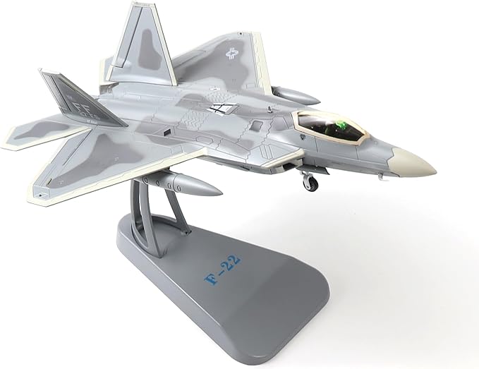 Classic USA F22 Raptor Fighter Attack Pre-Build Model 1:72 Aircraft Alloy Diecast Airplane Military Display Model Aircraft for Collection or Gift (FF 27th FS)