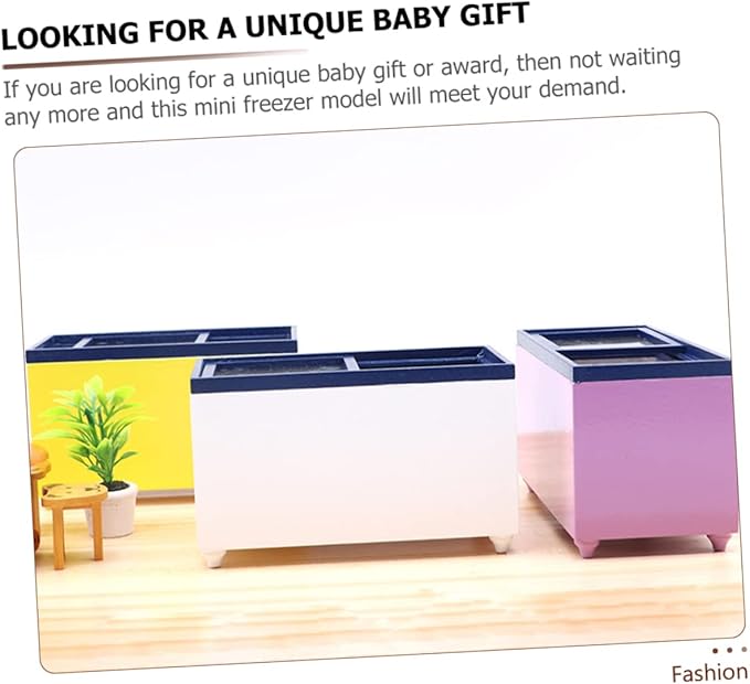 BESPORTBLE Miniature Playset Freezer for Dollhouse Toy Fridge 1:12 Scale Mini Furniture
