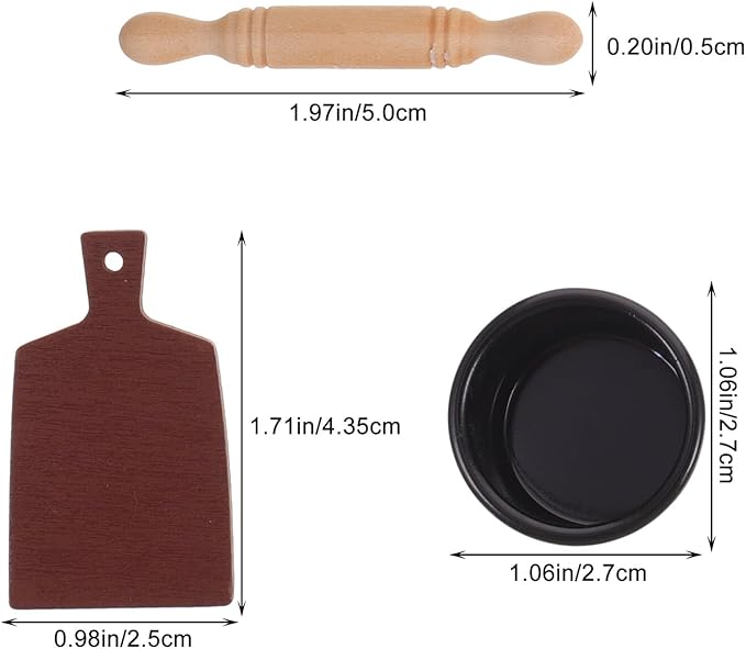 Miniature Baking Tool Set Mini House Kitchen Accessories Lightweight Miniature Cookware for Dollhouse Decor Cooking
