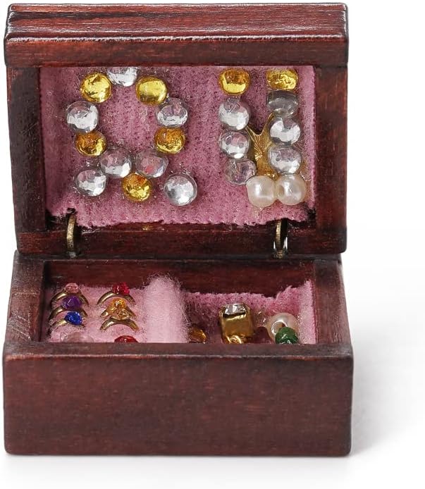 Odoria 1/12 Miniature Jewelry Box Dollhouse Decoration Accessories, B