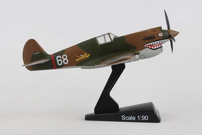Daron Worldwide Trading P-40 Warhawk Hell's Angels 1:90 Vehicle, Brown , Black, Medium