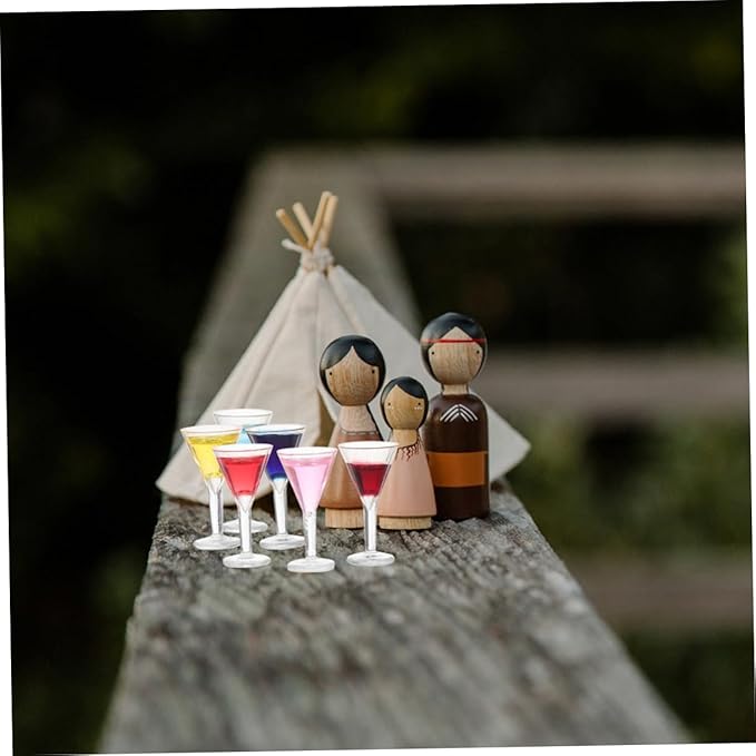 Yardwe 12pcs Miniature Cocktail Doll House Accessories Realistic Mini Wine Glasses for Dollhouse Decor for Creative Mixed Color