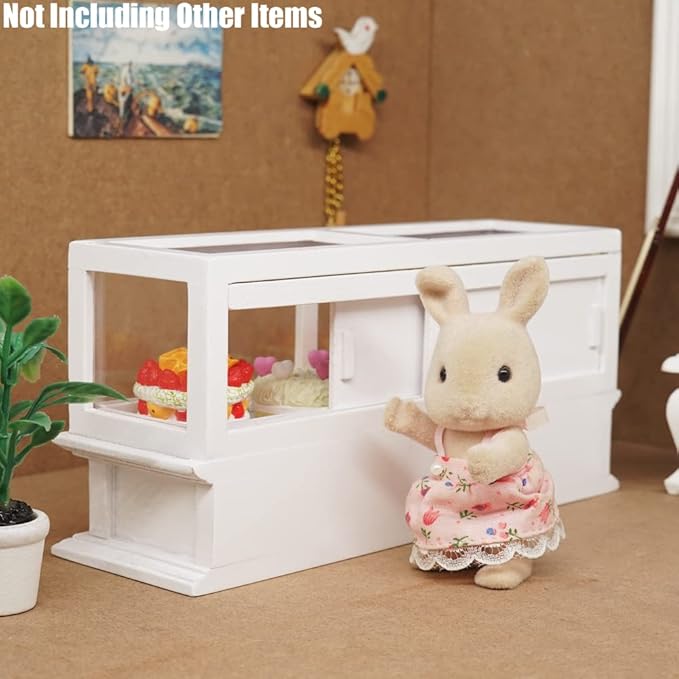 Odoria 1/12 Miniature Bakery Display Case Dollhouse Furniture Accessories, White