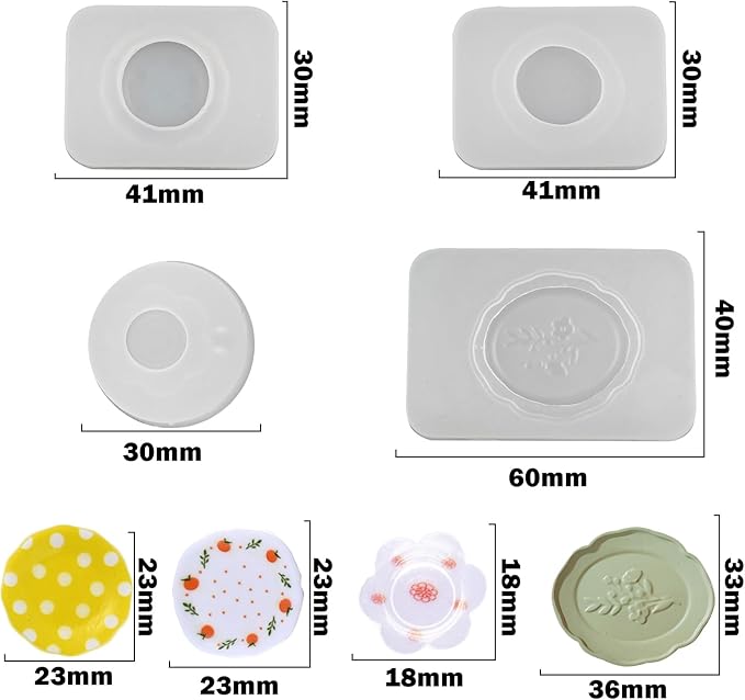 4Pcs Mini Dinner Plate Shape Resin Silicone Molds 3D Tiny Plate Epoxy Casting Molds for DIY Micro Resin Dollhouse Fairy Garden Kitchen Miniatures Landscape Decor