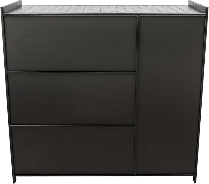 Display Cabinet with Acrylic Doors, Display Curio Cabinet with 3+4 Shelves for Collectibles Figures, Black Bamboo Storage Display Case Clear Showcase for Home Office Living Room Gaming Room