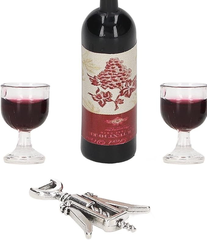 Zudoo Miniature Wine Toy Model Dollhouse & Decor Set - Dollhouse, Bottle Opener, Exquisite Wine Bottle suitable for Bedroom