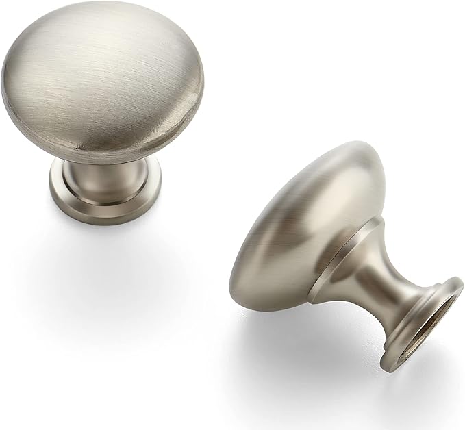 Ravinte 10 Pack Brushed Nickel Round Zinc Cabinet Knobs for Kitchen Bathroom Closet Dresser Cabinets