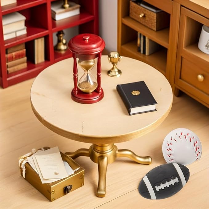 Toddmomy 1 Set Miniature Dollhouse Sports Equipment - Mini Basketball Soccer Table Tennis - Tiny Sports Set for Dolls - Dollhouse Photography Props