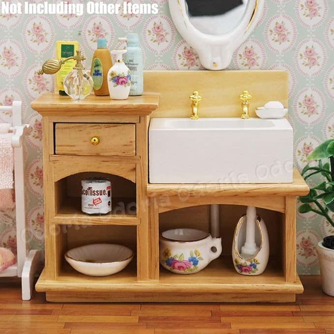 Odoria 1/12 Miniature Kitchen Sink Dollhouse Furniture Accessories