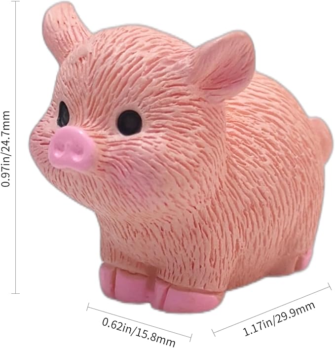50 PCS Mini Pink Pig Figurines - 1.5 Inch Resin Pigs for Fairy Gardens, Home Decor, Wedding Centerpieces, Desk Accessories & DIY Crafts