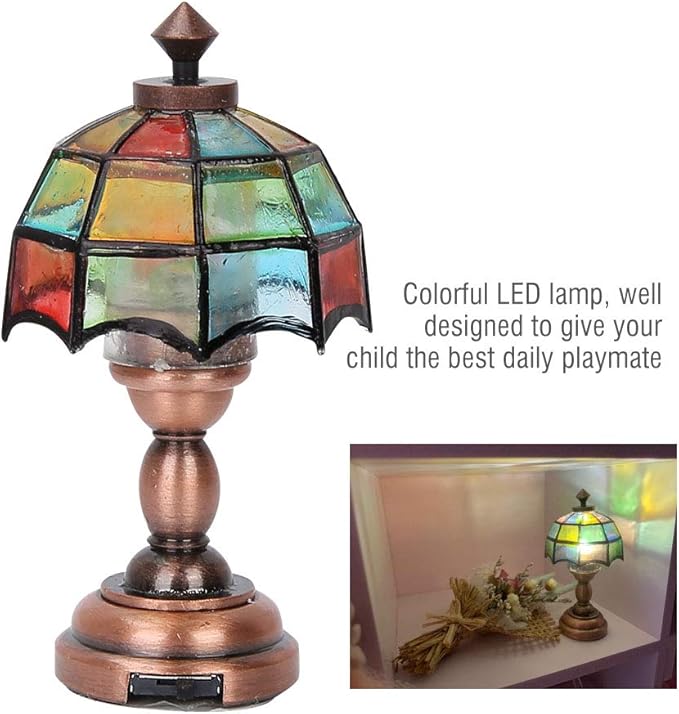 DAN&DRE Dollhouse Accessories Colorful Mini LED Lamp Simulation Ornament 1:12
