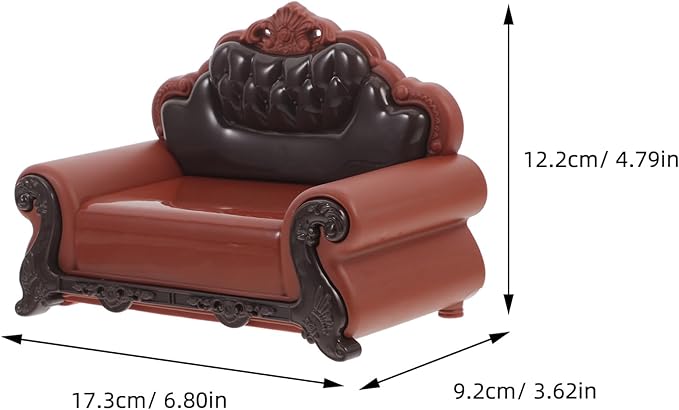 GLEAVI Miniature Doll House Furniture Sofa Chair 1 12 Scale European Style Plastic Mini Sofa for Dollhouse Living Room Decor DIY Craft Accessory