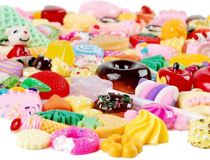 NWFashion 112PCS Miniature Decor Dessert Pastry Toy Food Cake Topper Scrapbooking Shoe Decoration Charms(Food)