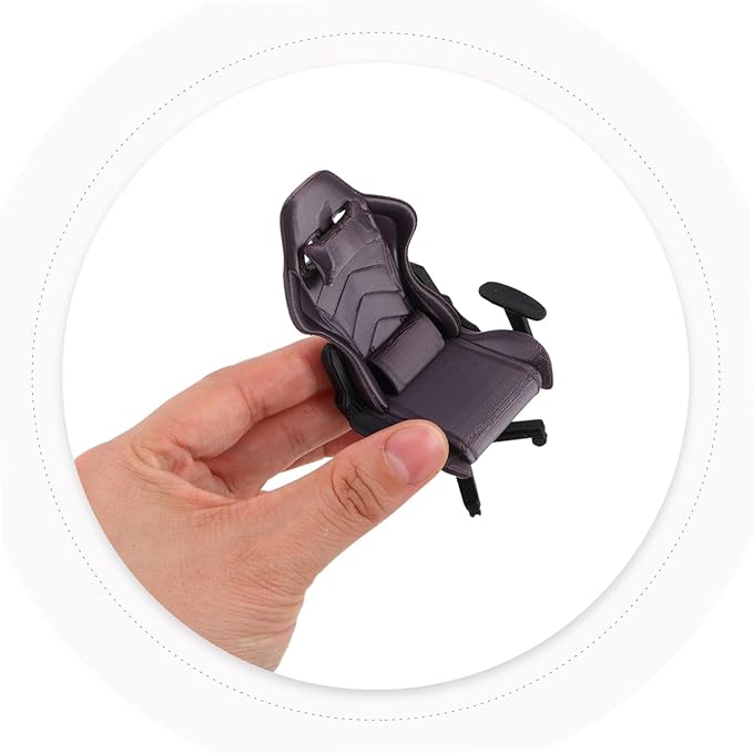 1 12 Scale Miniature Gaming Chair Model Tiny Dollhouse Furniture Office Decor Collector Accessory Realistic Small Computer Chair