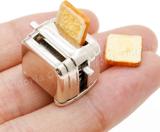 Odoria 1/12 Miniature Milk Pitcher and Toaster Dollhouse Decoration Accessories