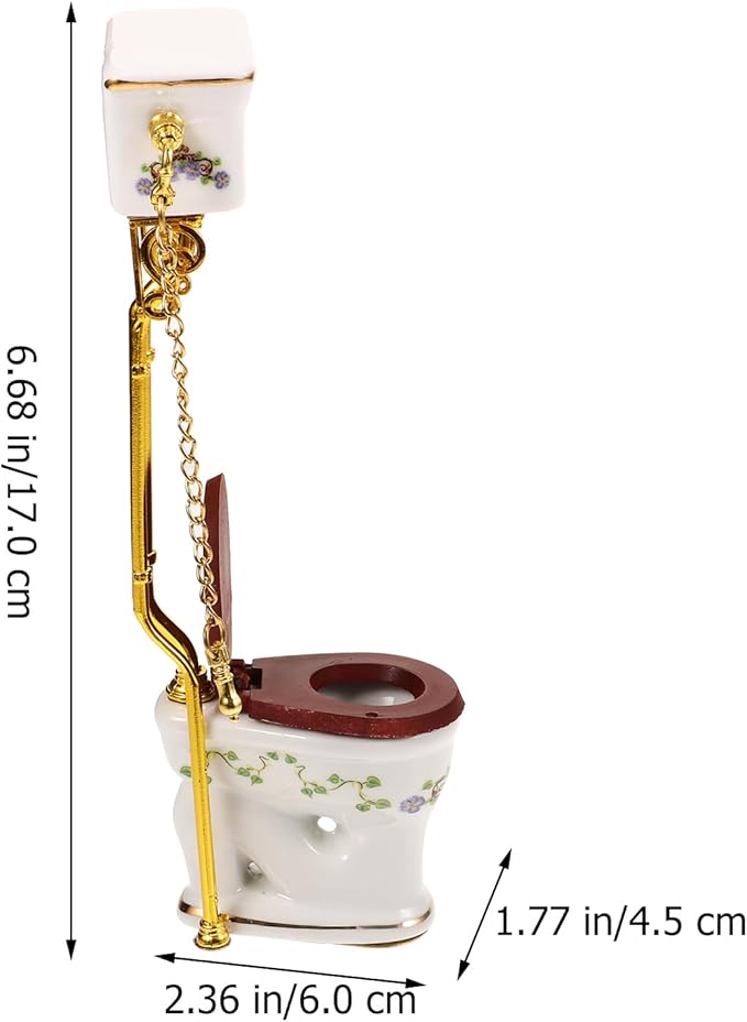 LOGOFUN Doll House Mini Toilets Miniature Ceramics Toilets Models 1:12 Sclae Simulation Ceramics Toilets for Doll House Furniture Accessories