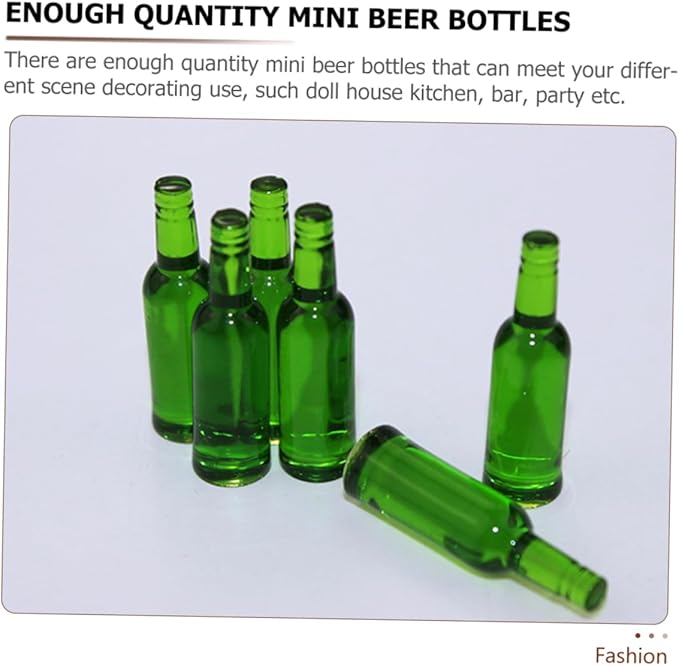 ibasenice 12pcs Miniature Beer Bottle Models for Dollhouse Decoration Mini Wine Bottles Playthings Realistic Design for Small Space and Creative Scenes