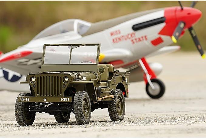 Fms 1/6 1941 MB Scaler RC mini Jeep RC Truck MB Scaler 4x4 Hobby Grade Brushed RC Rock Crawler RC Army Military Truck for Adults,RS (1/6)